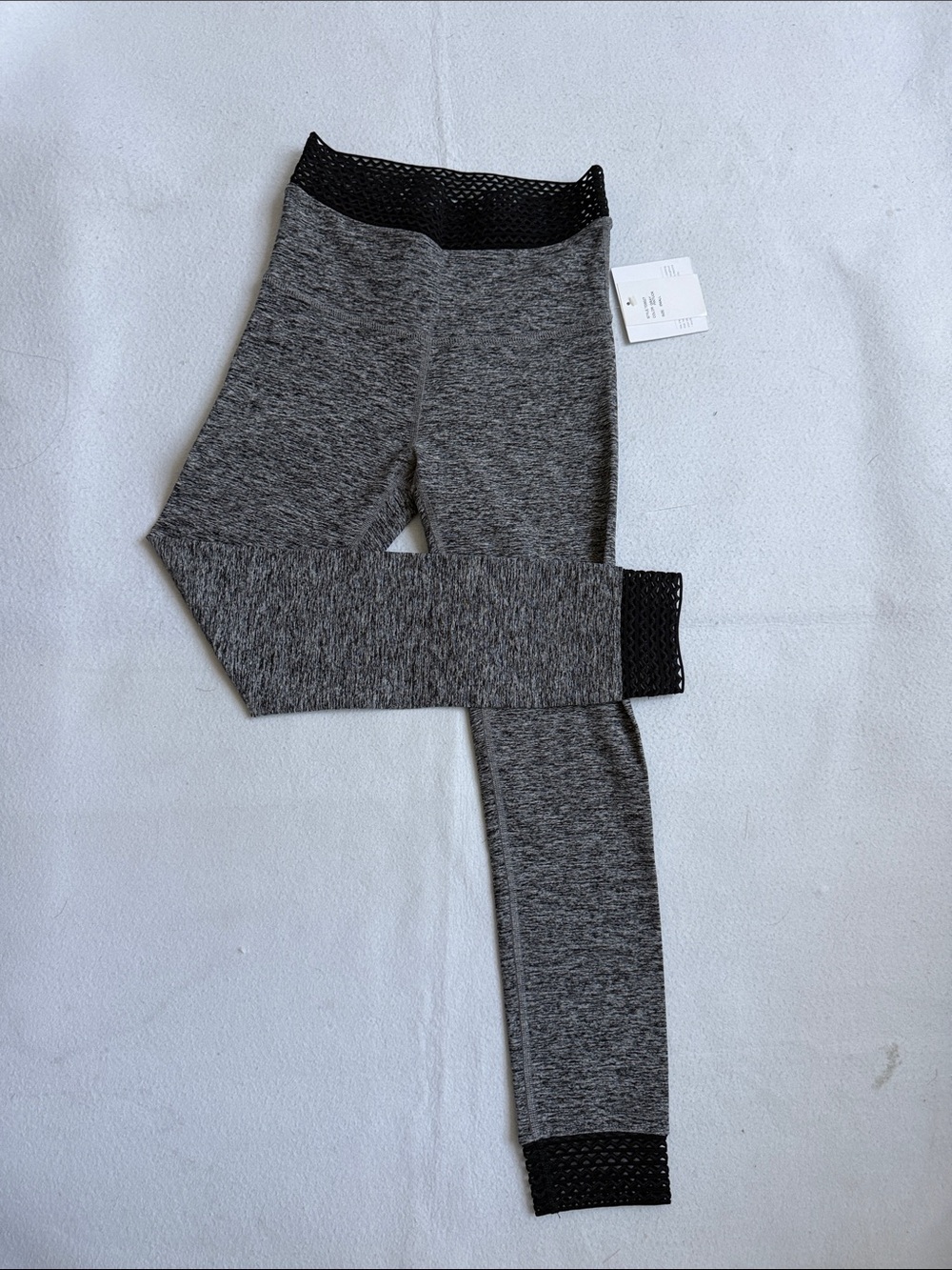 Beyond Yoga Grey Space-Dye Leggings with Mesh Lace Trim size S